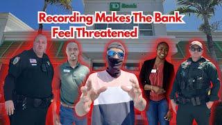 Fearful Bankers Call Cops On Me For Filming On A Sidewalk | Masked Man Thinks It's A Bank Robbery