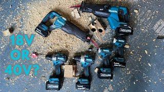 Makita XGT 40V VS  LXT 18V? Size, Weight and POWER TESTED! 3 Tools in One Video!