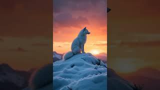 White Snow Fox and the Silent Cradle – A Cinematic Winter Tale of Guardian Love #snowfox #animals