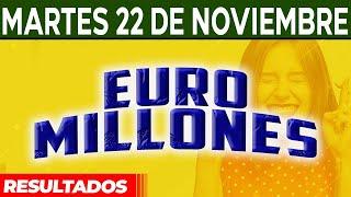 Resultado del sorteo Euromillones del Martes 22 de Noviembre del 2022. 