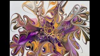 (1634) Swirly Bloom Technique, Acrylic Pouring, Fluid Art