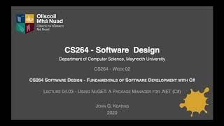 CS264 Lesson 04.03 - Using NuGET: A Package Manager for .NET (C#)