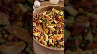Summer chickpea & halloumi salad aka healthy dinner in 15 minutes ️ #salad