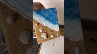 How to paint a beach! #easypainting #acrylicpainting #paintingtutorial #beach #art #beginner #easy