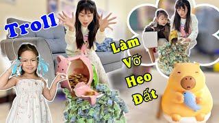 Troll Quỳnh Nhi Làm Vỡ Lợn Đất Bất Ngờ Số Với Số Tiền Khổng Lồ