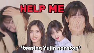 LIZ and LEESEO exposing and teasing YUJIN every chance they got