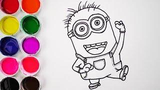 Dibuja y Colorea Un Minion de Arco Iris - Dibujos Para Niños - Learn Draw / FunKeep