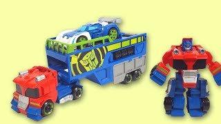 Playskool Heroes Transformers Rescue Bots Optimus Prime Trailer De Corrida