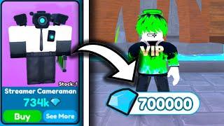 BOUGHT STREAMER CAMERAMAN FOR 700KNEW UPDATE IN TOILET TOWER DEFENSE!!