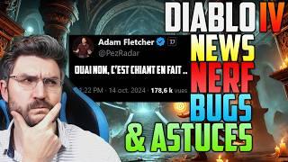 NEWS DIABLO 4 : NERF SACRESPRIT, BUGS IMPORTANTS et ASTUCE LEVELING