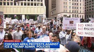 Thousands rally for 'No Kings' protests across Chicago against ICE raids, Trump's military parade