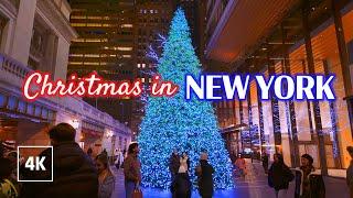 NEW YORK Christmas Joy  Manhattan Holiday Season  Walking Tour 4K