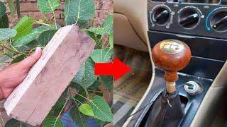 Turning Wood into a CAR Gear KNOB, Brass & Wood