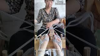 Folk handmade woven grass cloth shoes