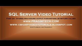 Stored procedure output parameters or return values   Part 20