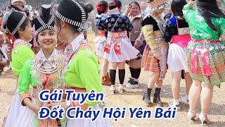 Các em gái người Mông Tuyên Quang biểu diễn rực cháy tại lễ hội Gầu Tào Trạm Tấu - Yên Bái