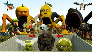 ALL THE NEW ITALIAN BRAINROT MEMES VS GIANT PIT WITH CURSED LIN GANG MELON INSIDE! (Garry's Mod)