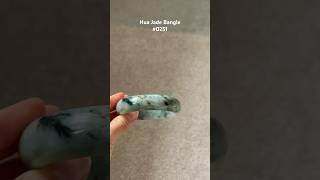 #0251 Blue Pattern Yellow Jade Bangle Size 59.2 #huajade #jadejewelry #bracelet #handmade