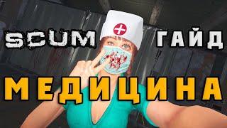 SCUM 0.8 ГАЙД ПО МЕДИЦИНЕ (о лечении и прокачке навыка)