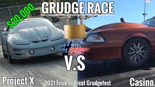 TRICK OR TREAT GRUDGEFEST 2021| $20,000 GRUDGE RACE | PROJECT X TRANS-AM VS CASINO MUSTANG !! WOW ..