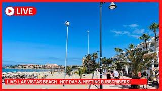 LIVE: Las Vistas Beach! NEW Restaurant and hot weather in Tenerife ️