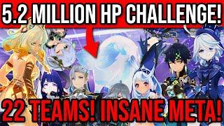 5.2 MILLION HP Challenge! Who's the Strongest DPS?! 22 Popular Teams! Genshin Impact