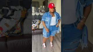 Denim on Denim Plus Size Fashion Summer Style l @iamcurvyglam #plussizefashion #ootdfashion #grwm