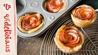 マフィンの型でつくるローズアップルパイ ：Rose Apple Pie｜Muffin Tin Recipes