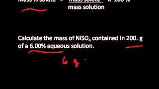 Solution Concentration Mass Percent