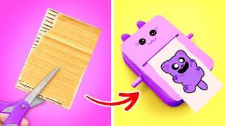 OMG! It's A DIY Cat Printer! ️ *Cool Cardboard School Crafts And Painting Hacks*