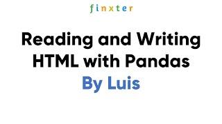 Reading and Writing HTML with Pandas