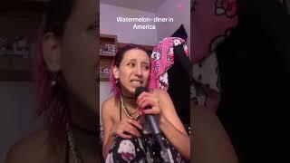 Watermelon- diner in America #ehbri #singer #cover #viralvideo #dinerinamerica #watermelon #weirdo