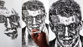 Portrait Drawing || Scribble Art || Mohan Pugalenthi #draw #drawing #art #artist #portrait #fyp