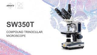 SWIFT SW350T Trinocular Compound Microscope 40X-2500X magnification with10X 25X wide field eyepieces