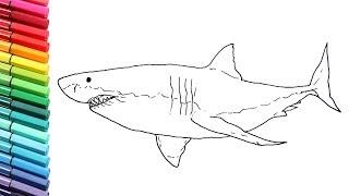 How to Draw Great White Shark Monster from the Sea - Drawing Lesson for Kids