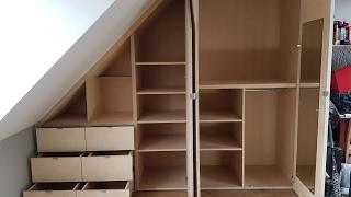 Installing a sloped ceiling wardrobe in 2 minutes - Time lapse tutorial video in HD