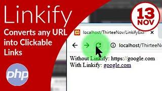 How to make any url in a string into clickable links with PHP & Linkify