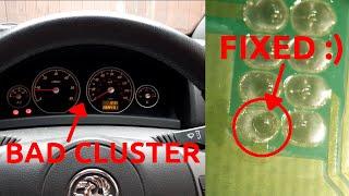 Vauxhall Opel Vectra IPC Instrument Cluster speedo stops working fault cracked solder joints repair