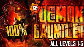 [DEMON GAUNTLET] ALL LEVELS 100% [LEVEL 1-5] - GEOMETRY DASH 2.1 [THE LOST GAUNTLETS]