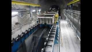 Continuous unloading on LKAB’s new underground rail haulage level (1365m) in Kiruna