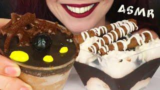 PROFITEROLE & CHOCOLATE MOUSSE CAKE CUPS  | ASMR Mukbang | Real Eating Sounds