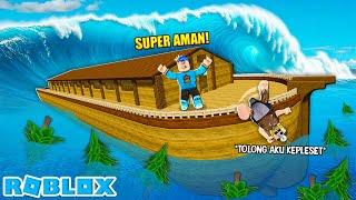 AKU BUAT KAPAL DARI 8 JUTA BATANG KAYU VS TSUNAMI 100 METER DI ROBLOX!!