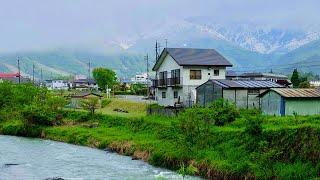 Japan Countryside Life - Walking Tour Hakuba Early Morning With Beautiful Scenery & Fresh Air 4K HDR