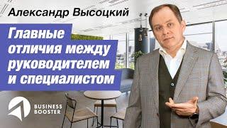 Чем отличается роль руководителя от роли специалиста? // Александр Высоцкий 16+