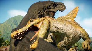 T-REX vs ALL LARGE AND MEDIUM CARNIVORE DINOSAURS  - Jurassic World Evolution 2