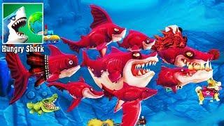 Hungry Shark World - СТАЯ АКУЛ самая БЕЗУМНАЯ и необычная прохождение игры на андроид Голодная Акула