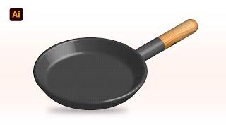 How To Create a 3D Frying Pan in Adobe Illustrator | Step-by-Step Tutorial