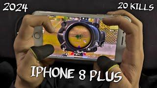 OMG  IPHONE 8 PLUS IN 2024 | 20 KILLS BEST 4-FINGERS CLAW FULL GYRO HANDCAM GAMEPLAY | PUBG MOBILE