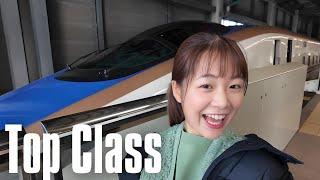 Japanese Girl Tries Shinkansen's Most Luxurious Seats!