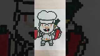 повар динамайк brawl stars по клеточкам pixel art